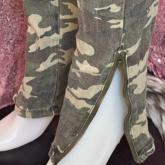 Vintage 90s Distressed Camouflage Spoon Jeans Skinny Twill pants 37” inseam. - Picture 8 of 11